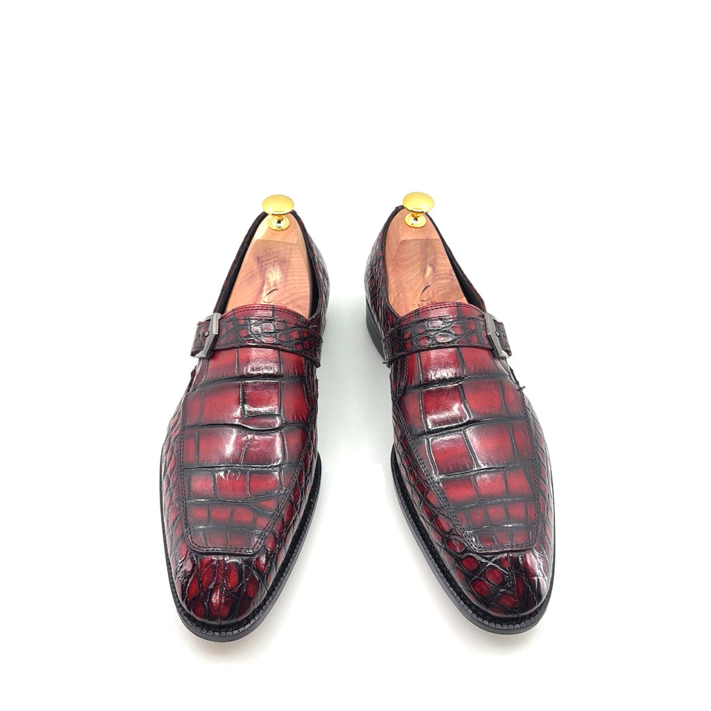 Maurice Sargeant Alligator Monkstrap - Burgundy