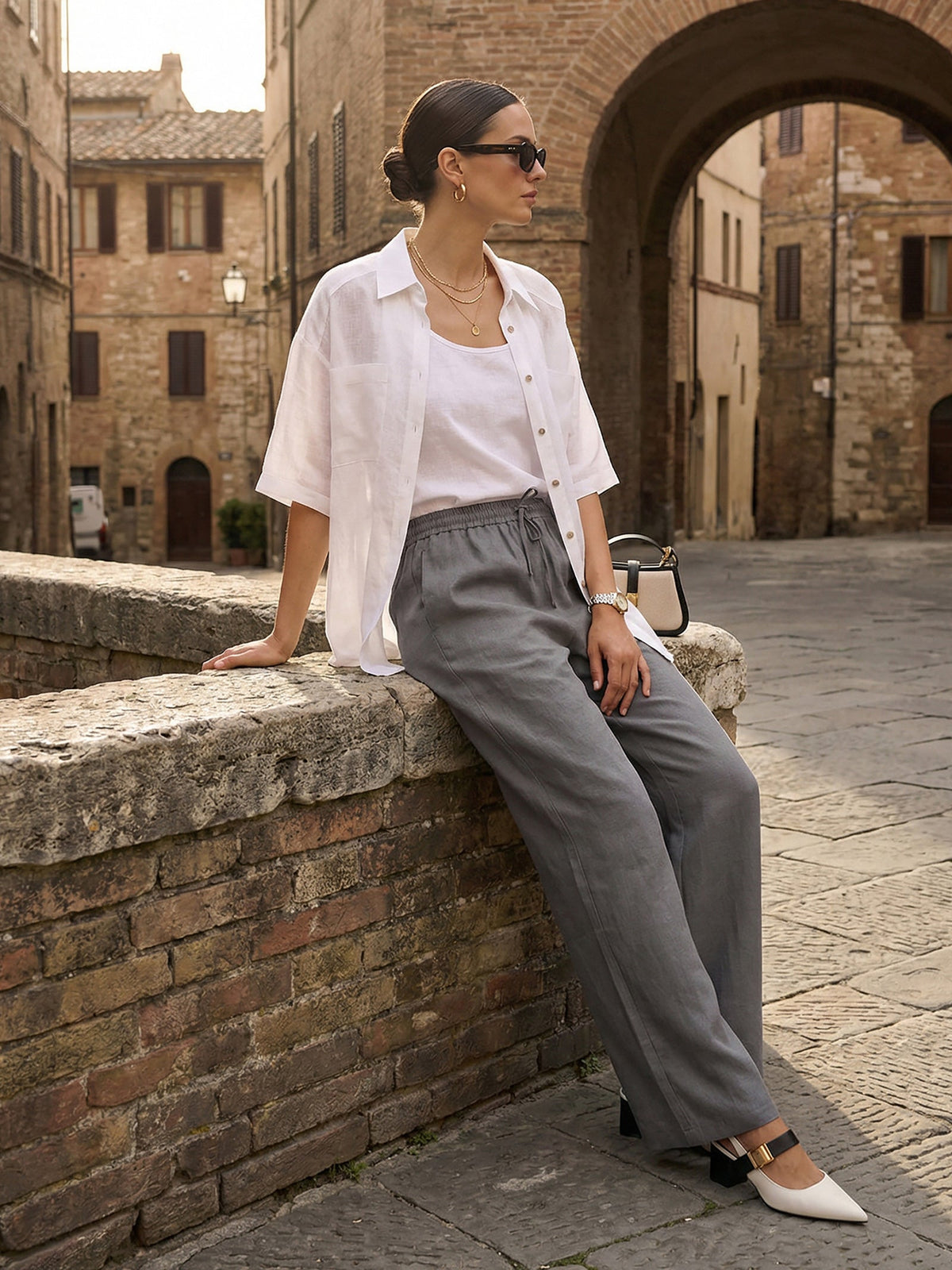 100% Linen Classic Pants LYON