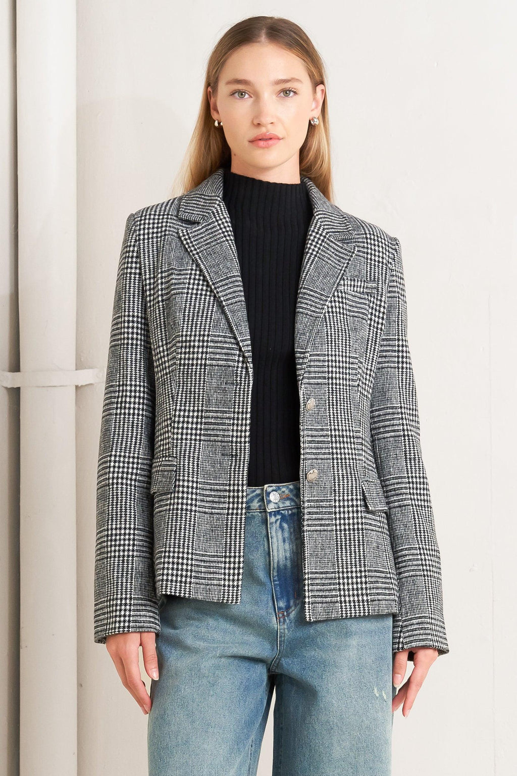 CITY CHECKLINE WOOLEN WOVEN JACKET