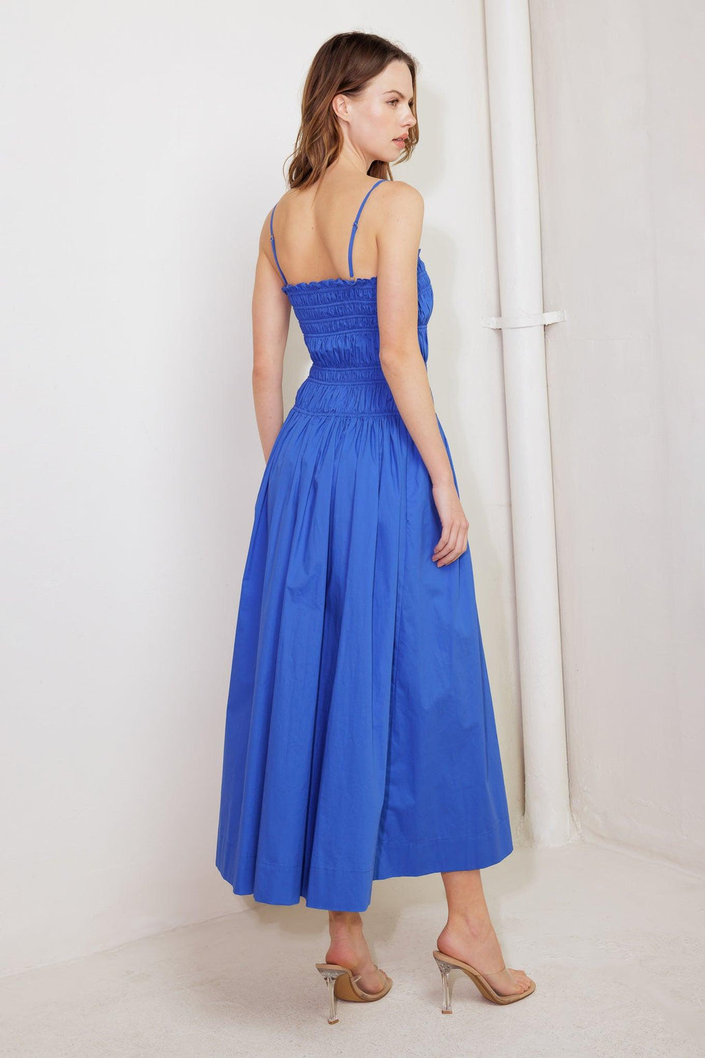 MOONLIGHT ON MY WOVEN MIDI DRESS