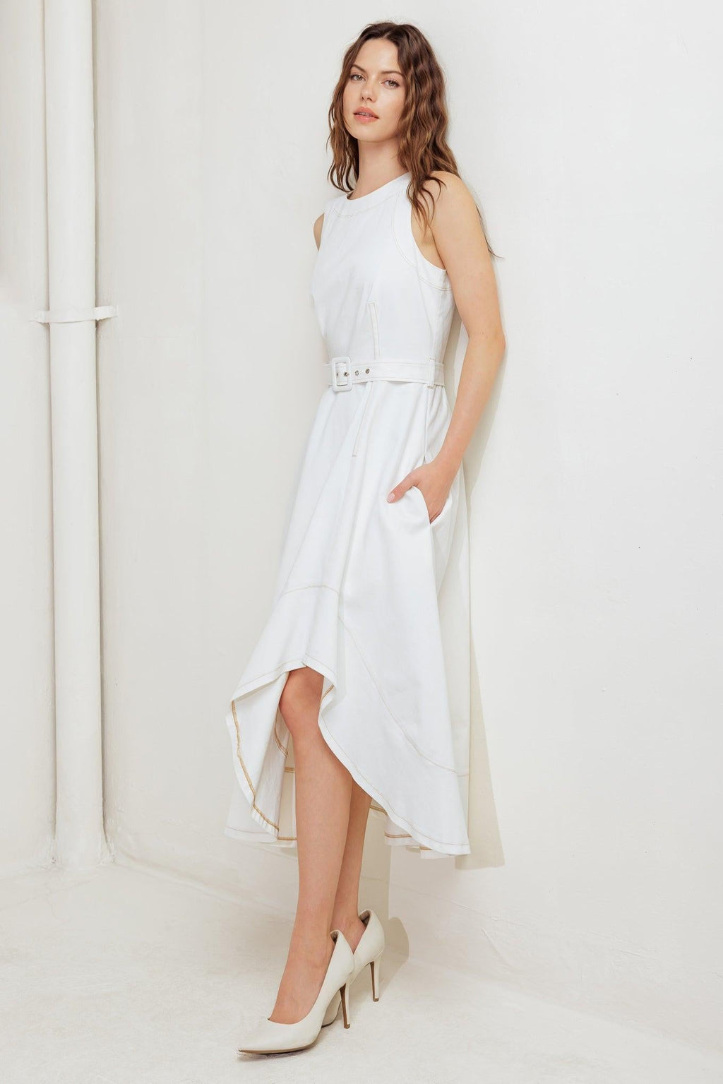 POET’S MUSE WOVEN MIDI DRESS