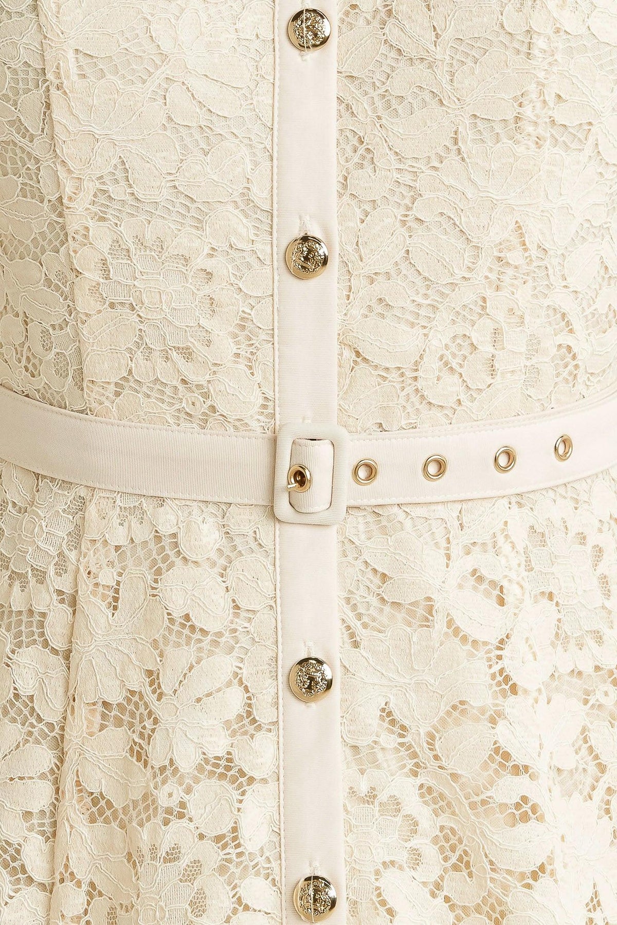 PURELY ROMANTIC WOVEN LACE MIDI DRESS