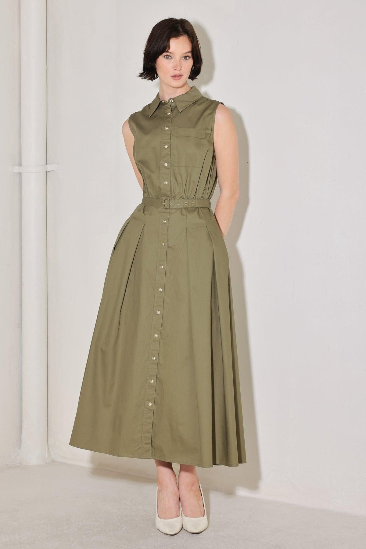 SIMPLY UNSTOPPABLE WOVEN MIDI DRESS