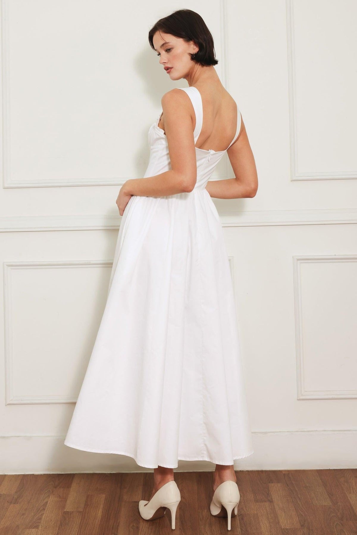 SWEETHEART SERENADE WOVEN MIDI DRESS