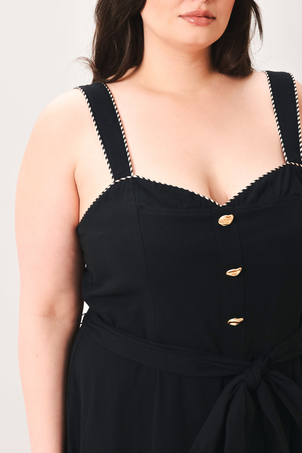 LOVELY NOIR WOVEN MIDI DRESS