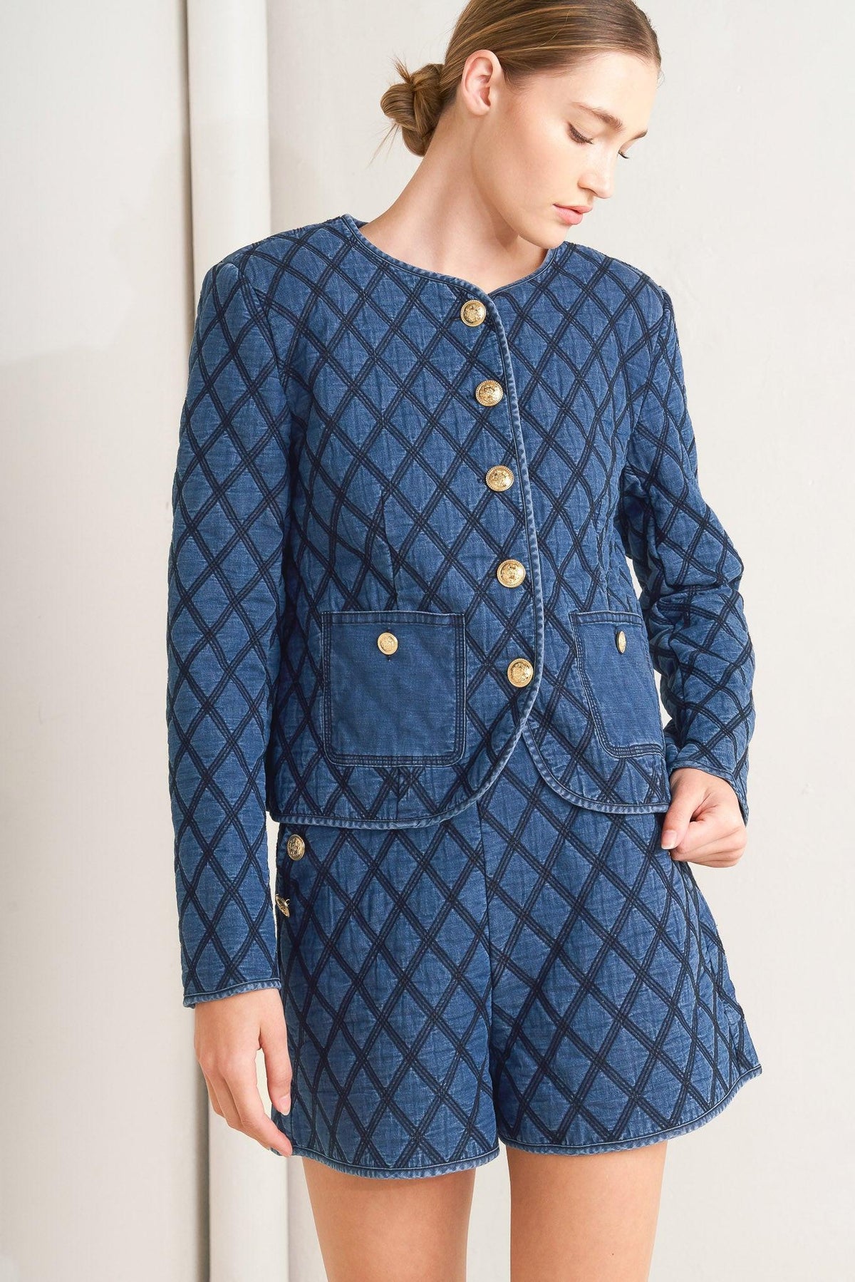 MODERNLUXE QUILTED WOVEN JACKET