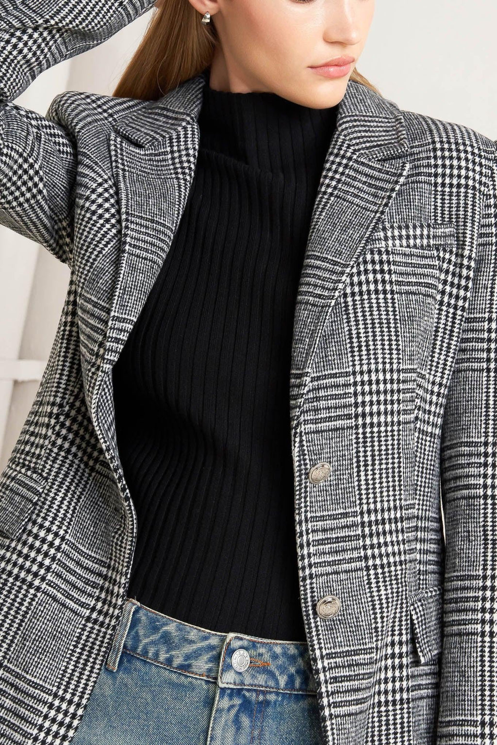 CITY CHECKLINE WOOLEN WOVEN JACKET