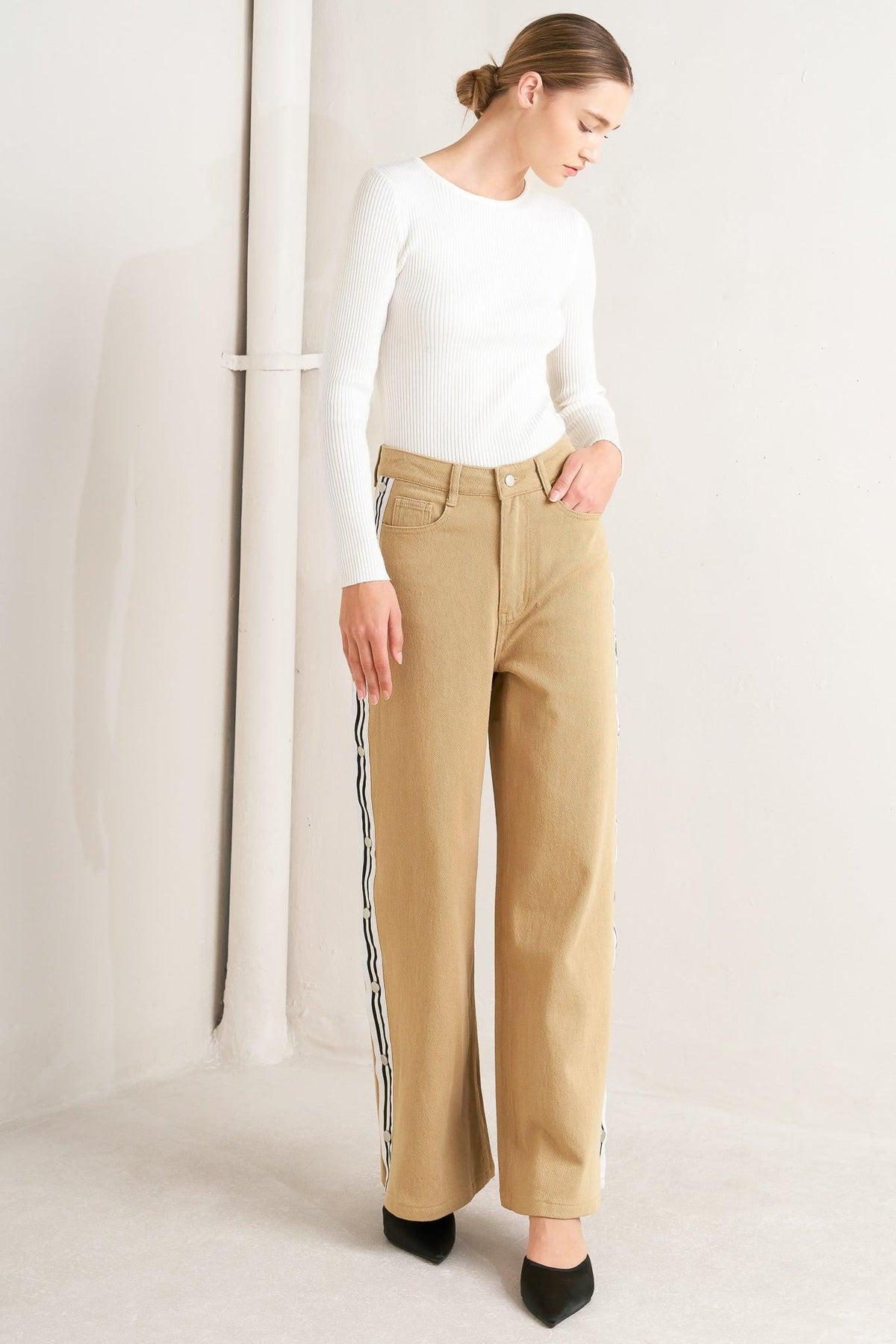 ELEGANT ELEVATION WOVEN TWILL PANTS