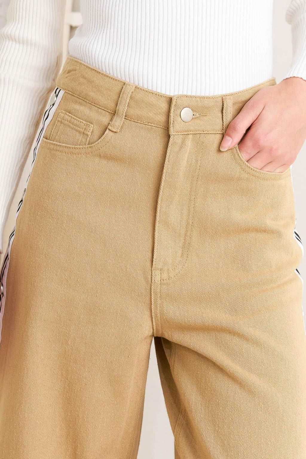 ELEGANT ELEVATION WOVEN TWILL PANTS