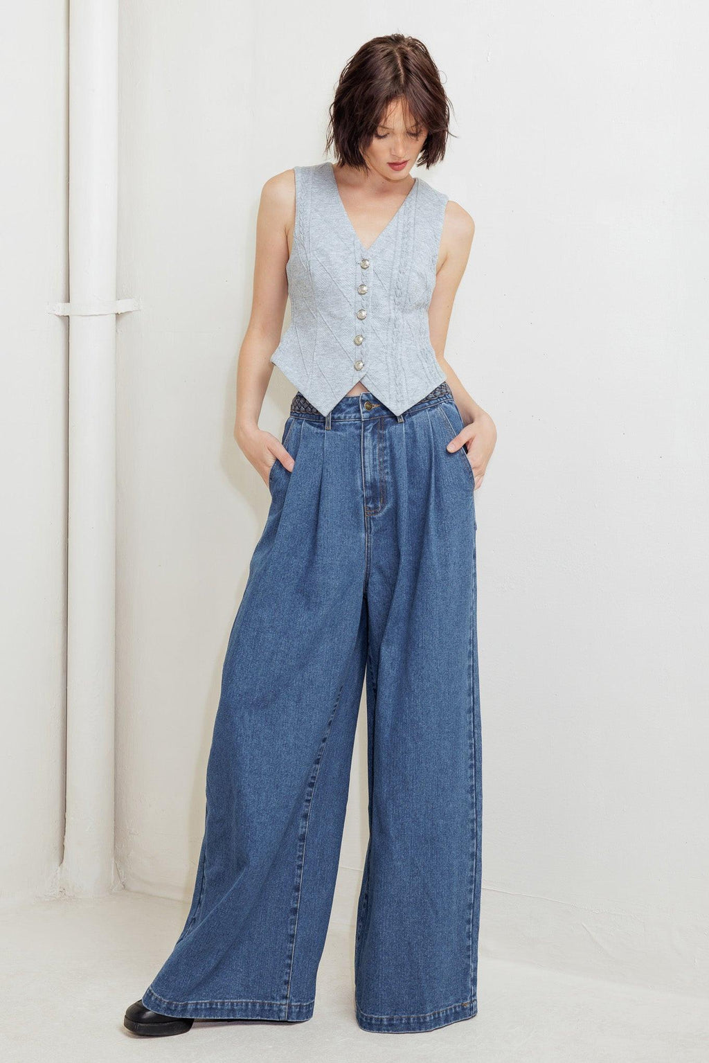 WESTERN RIVET DENIM PANTS