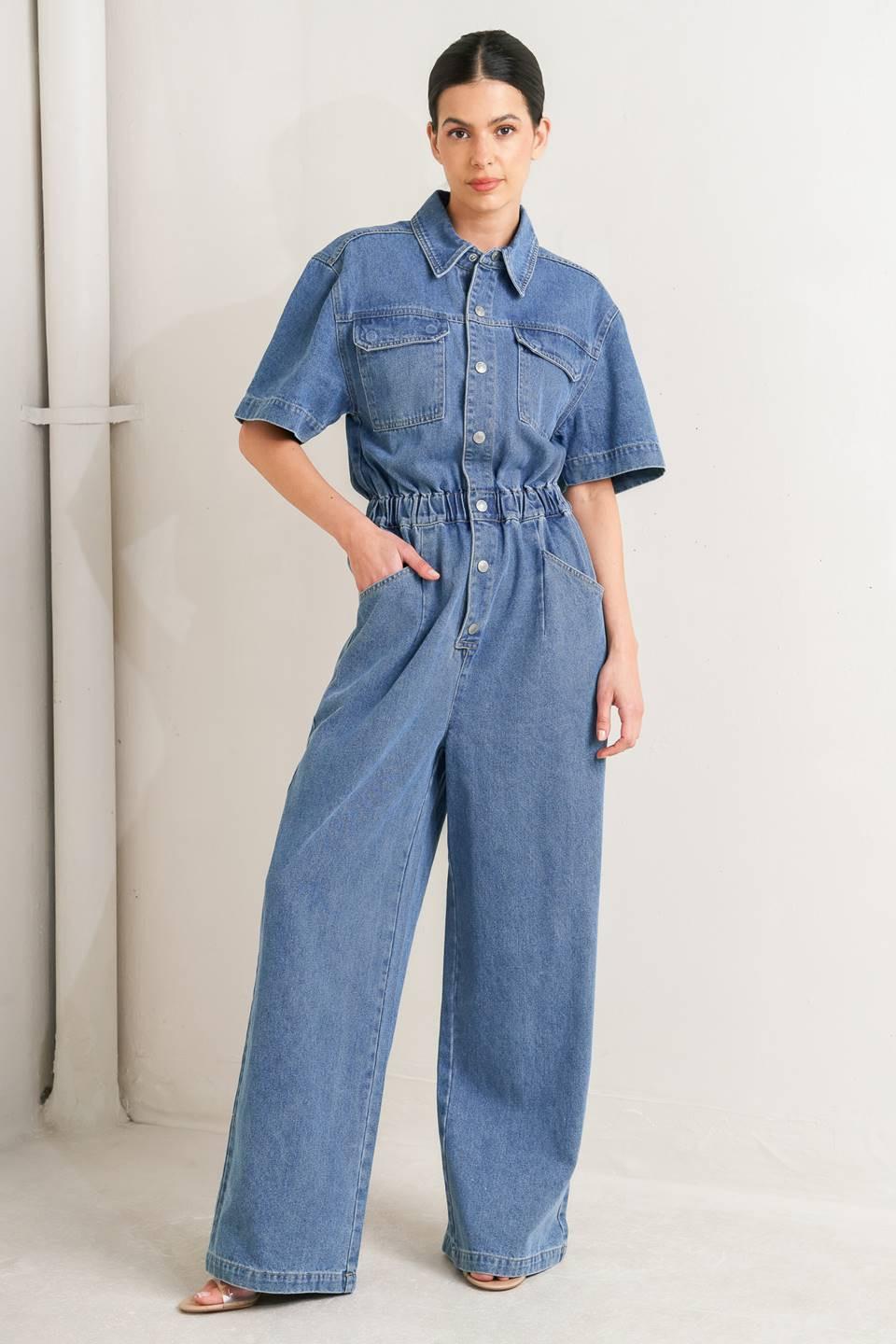 RELAX UTILITY DENIM JUMPSUIT