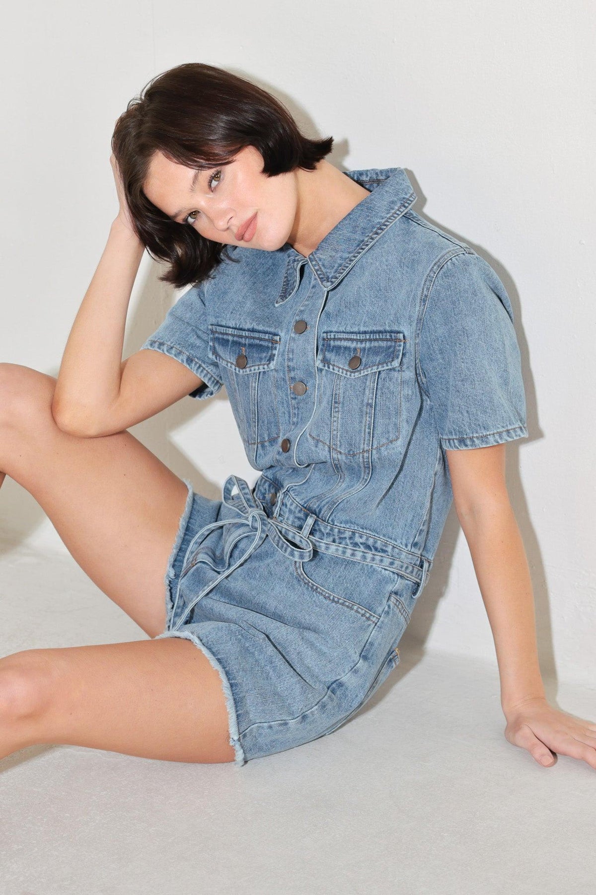 LAIDBACK LUXE DENIM ROMPER