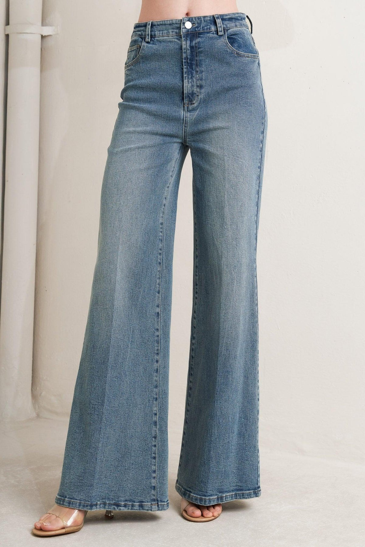 NO SECOND THOUGHT WASHED DENIM PANTS