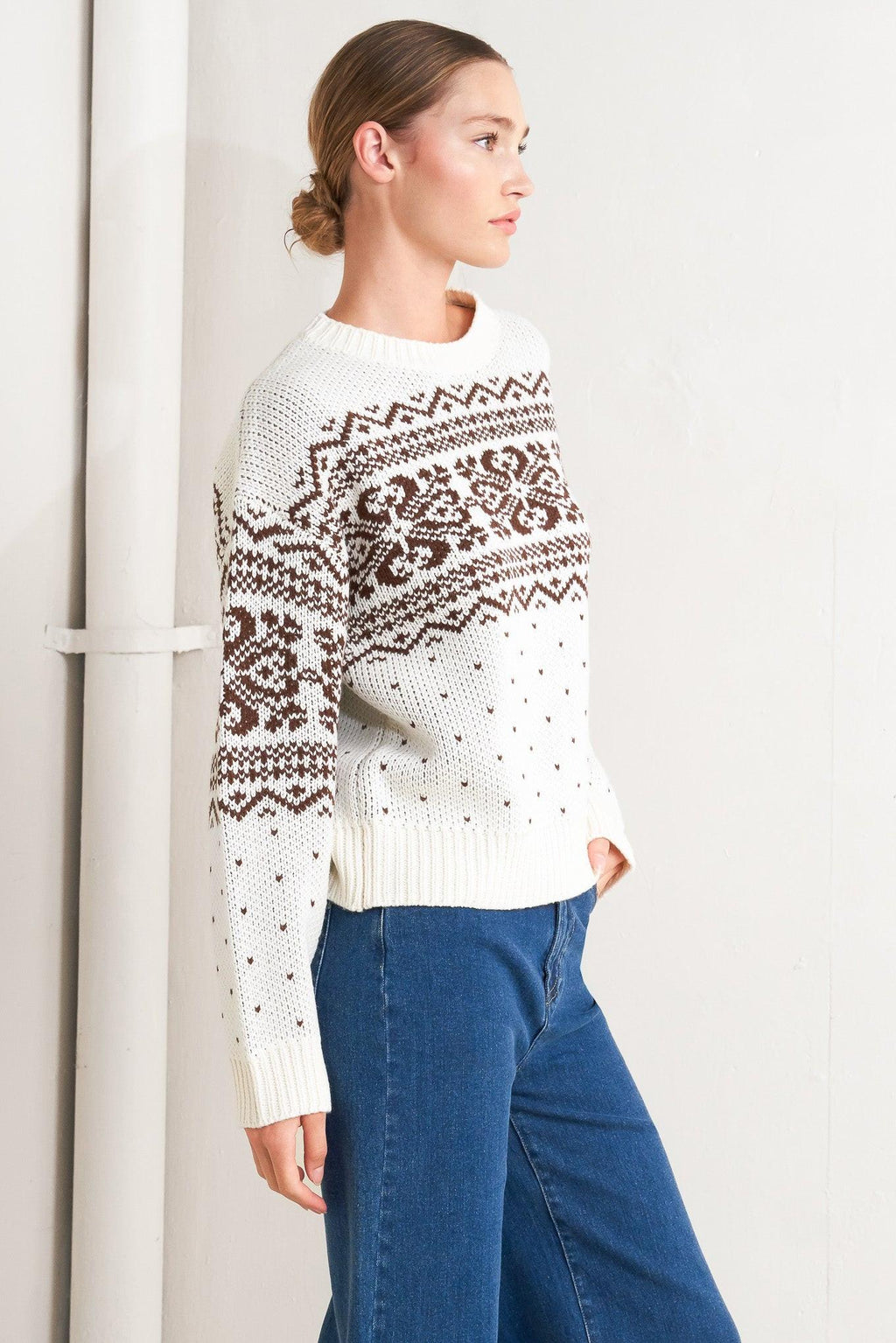 SNOWFLAKE GLAM PULLOVER SWEATER TOP