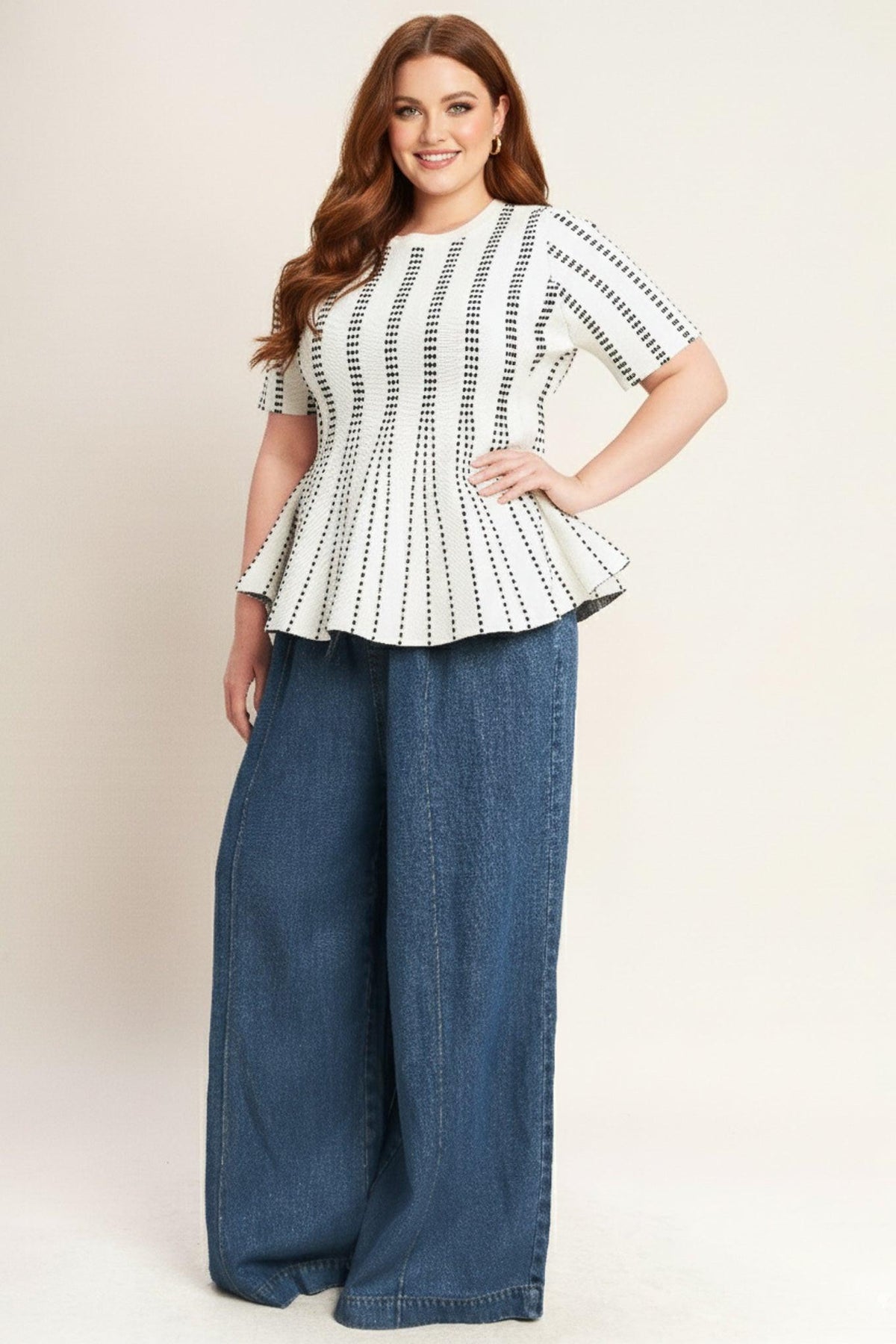 EVENING RUSTLE JACQUARD SWEATER TOP