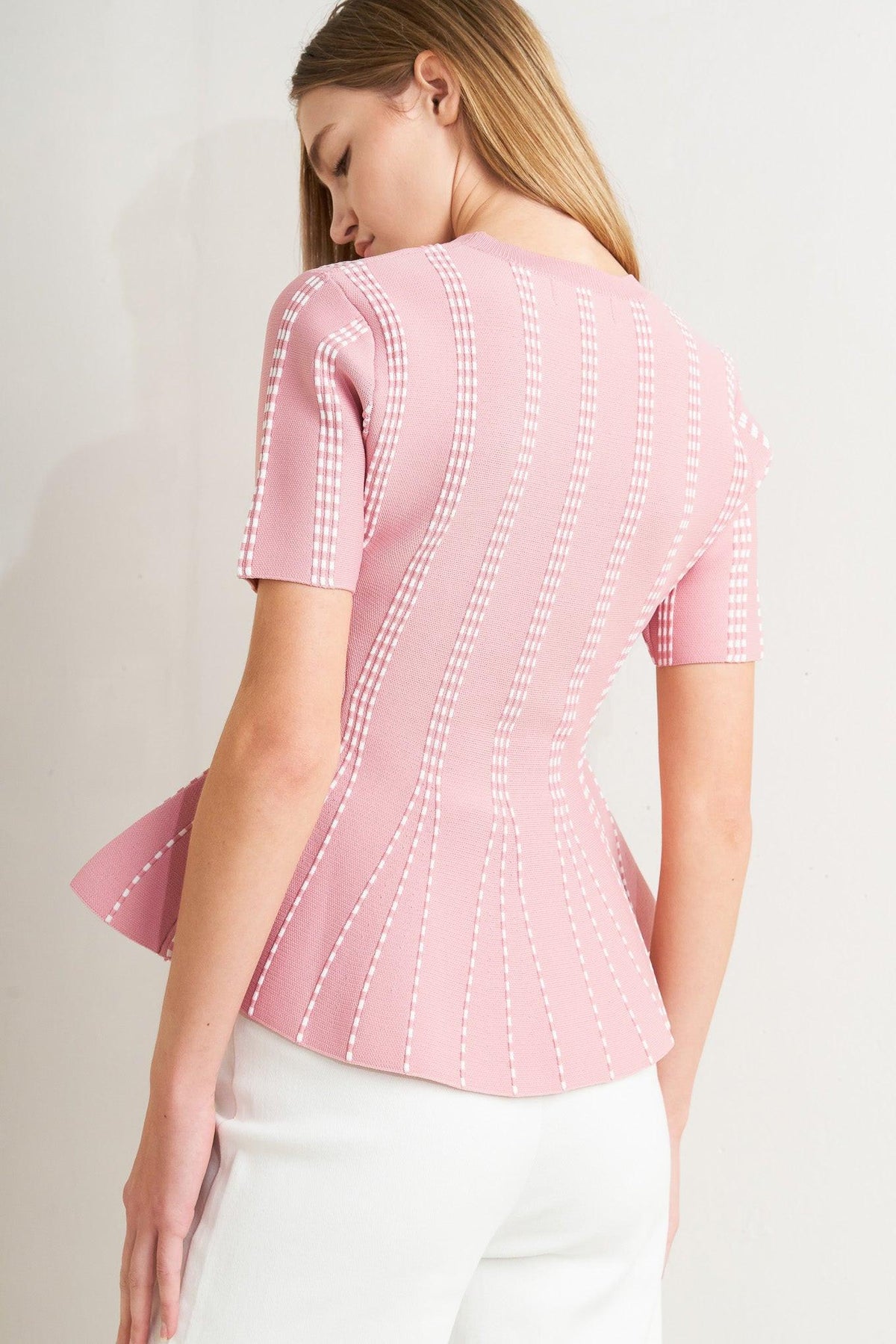 EVENING RUSTLE JACQUARD SWEATER TOP