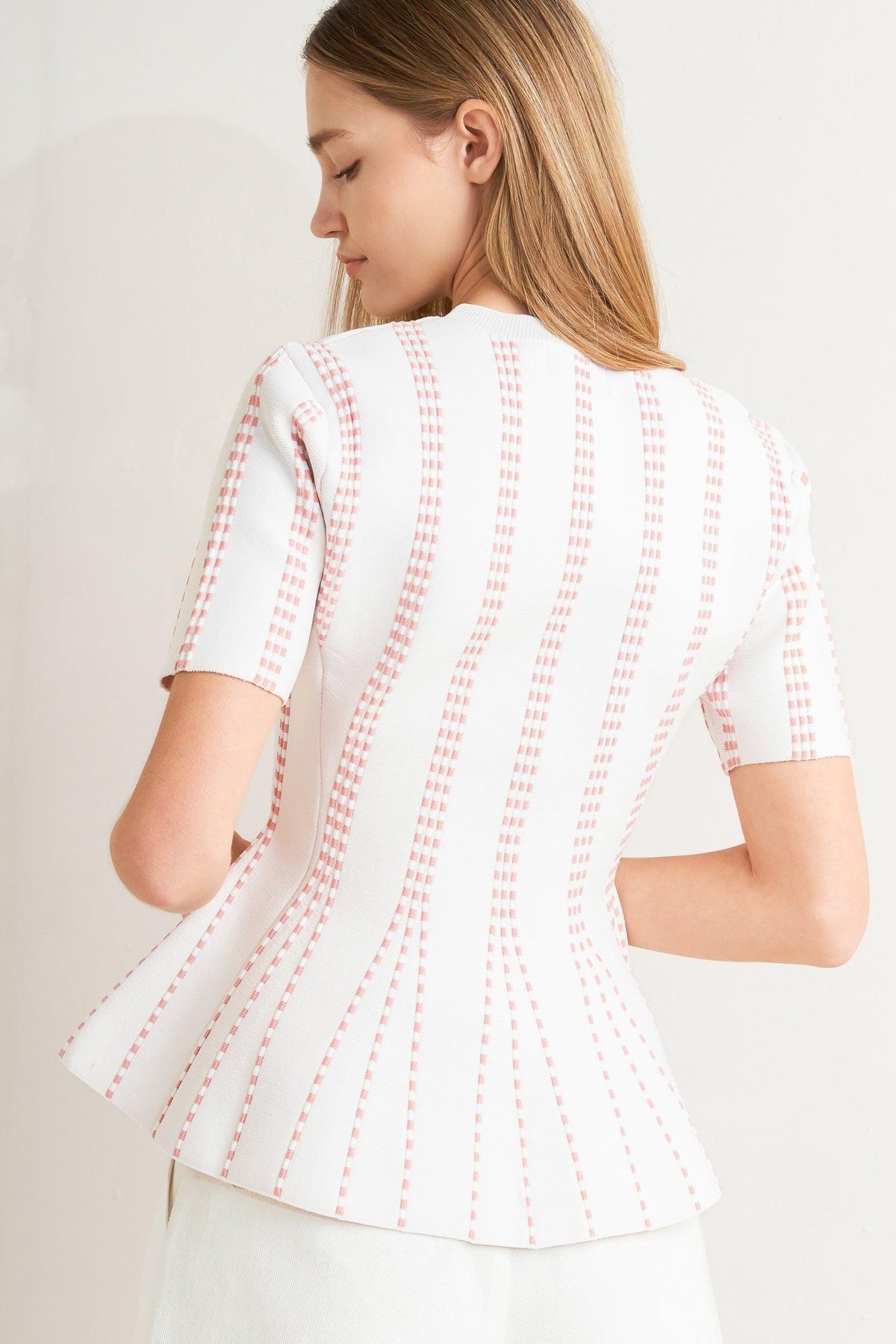 EVENING RUSTLE JACQUARD SWEATER TOP