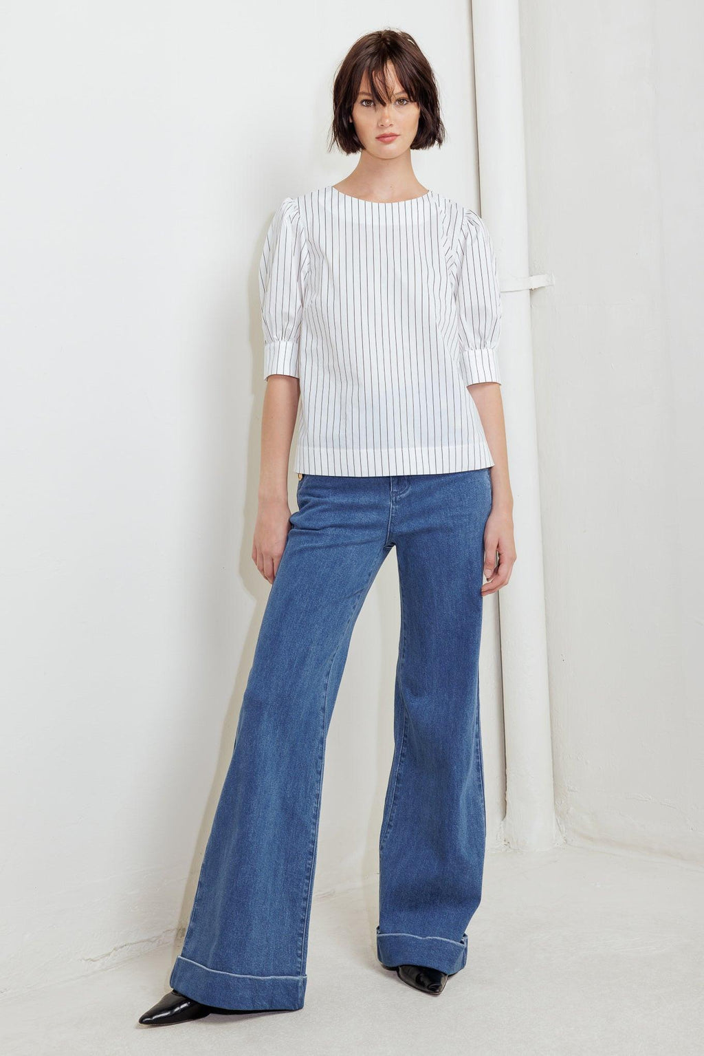 COCOON HOUR WHITE WOVEN TOP