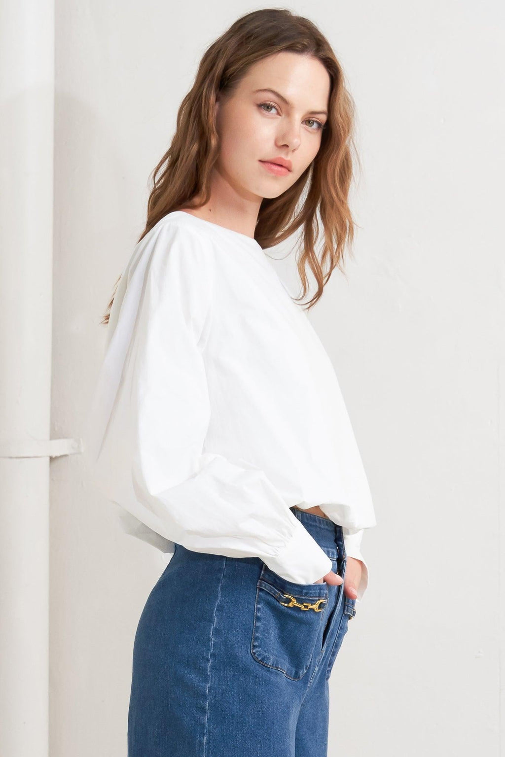 LAUREN TOUCH WOVEN TOP