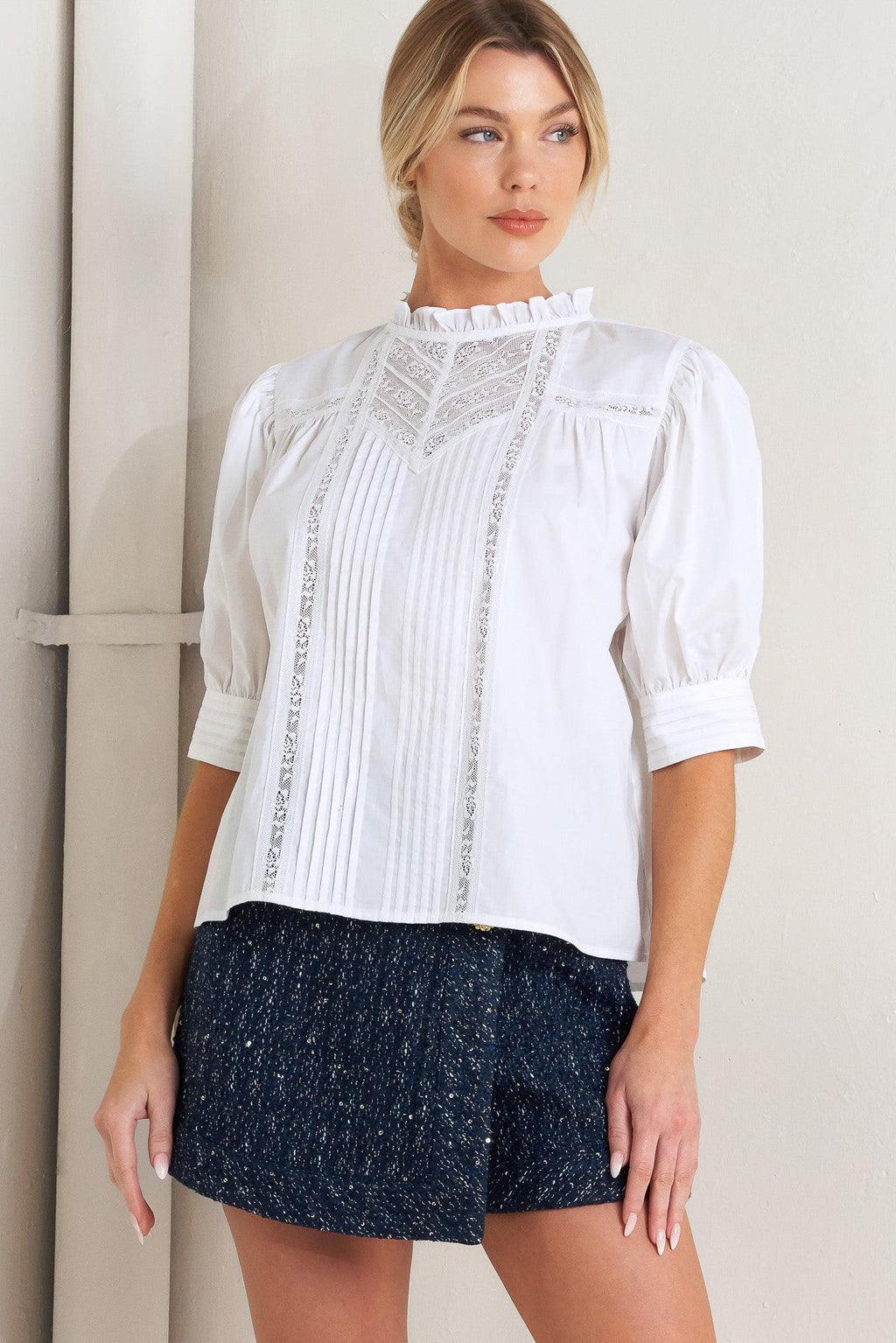 PURE POETRY VICTORIAN WOVEN TOP