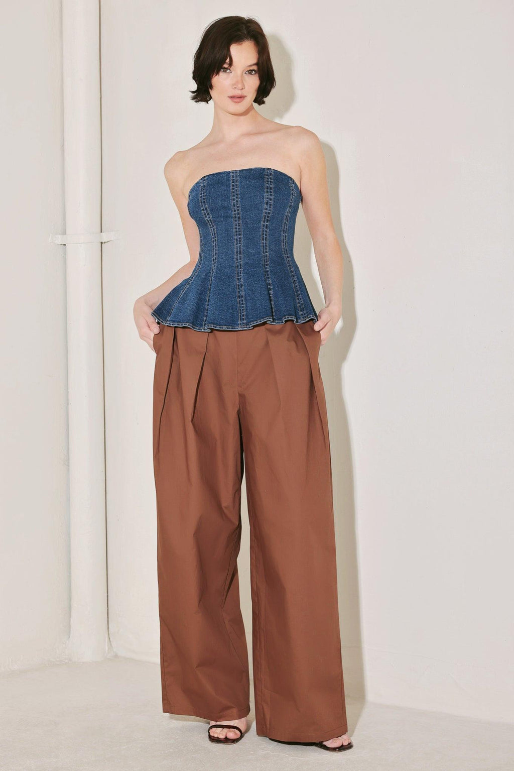 POWER PLAY DENIM TOP
