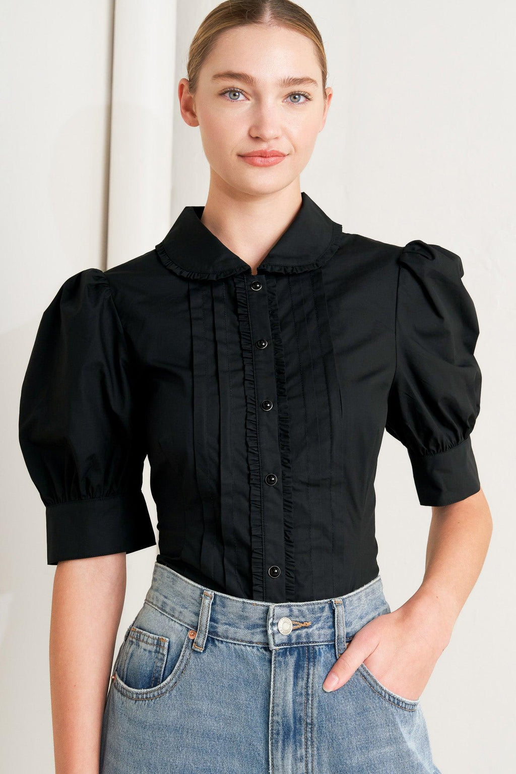 REFINED ROMANCE WOVEN TOP