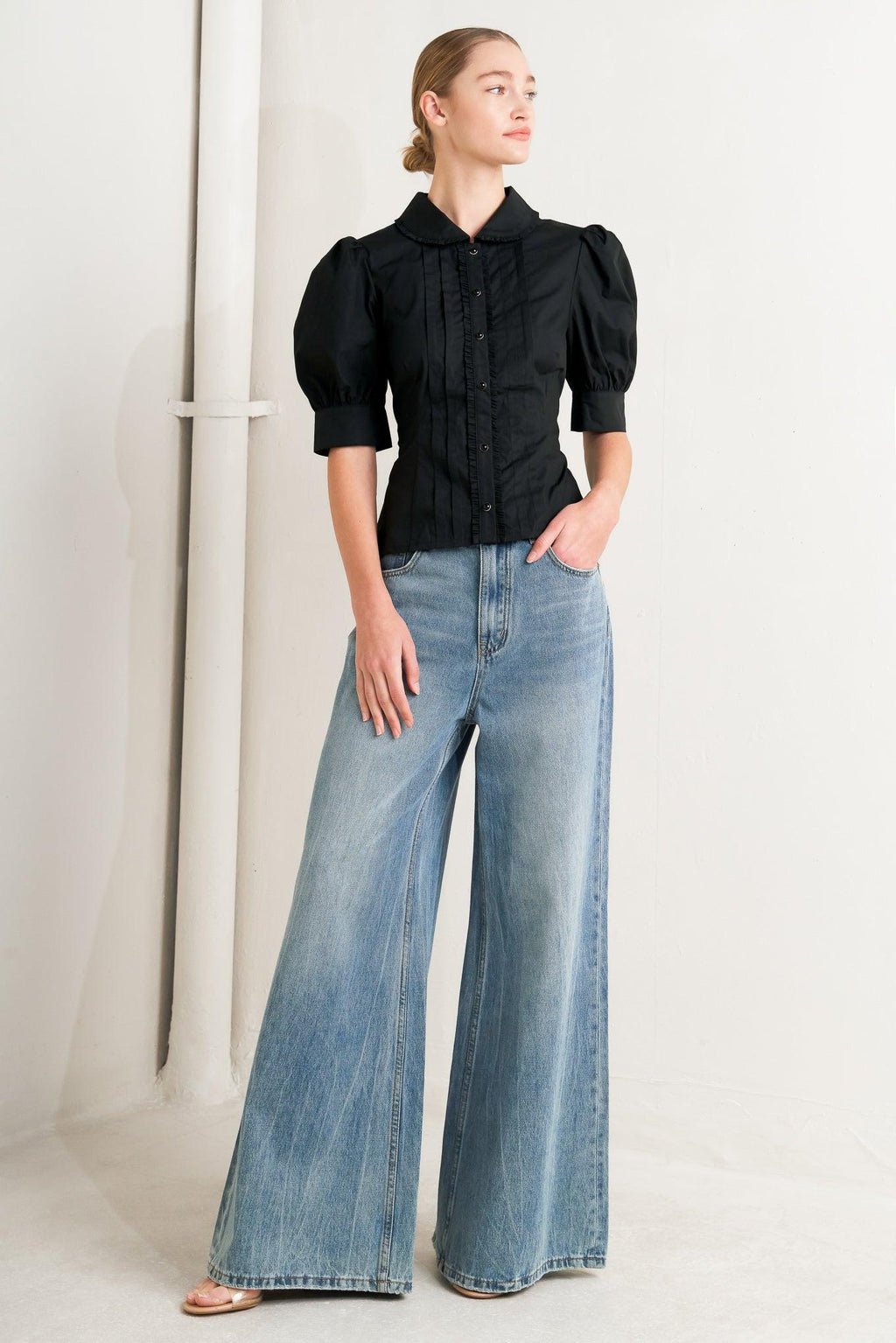 REFINED ROMANCE WOVEN TOP