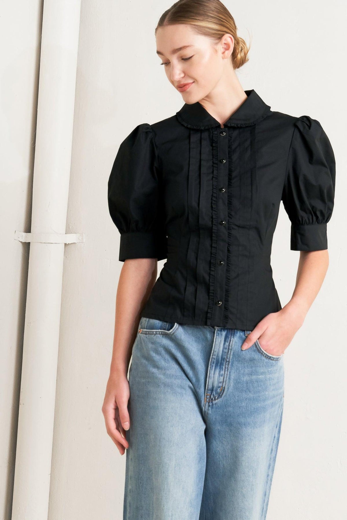 REFINED ROMANCE WOVEN TOP