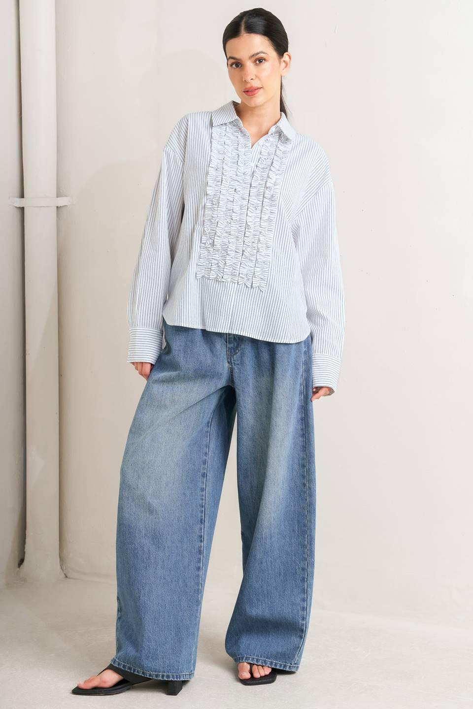 DAYLIGHT EDGE WOVEN TOP