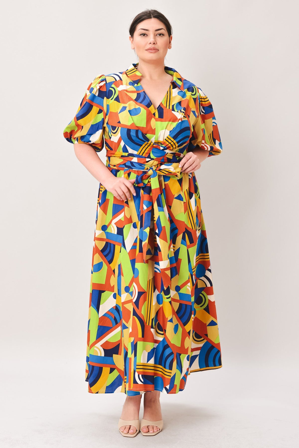 SATURDAY FEELINGS WOVEN MIDI DRESS
