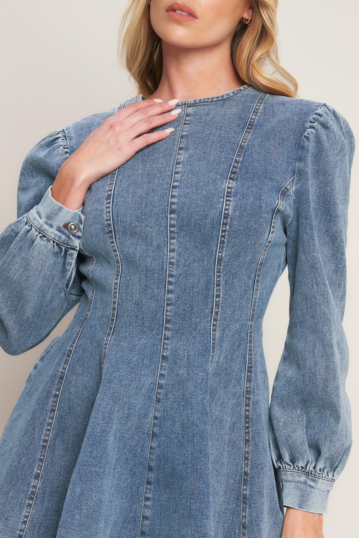 YOUR SWEETIE DENIM MINI DRESS