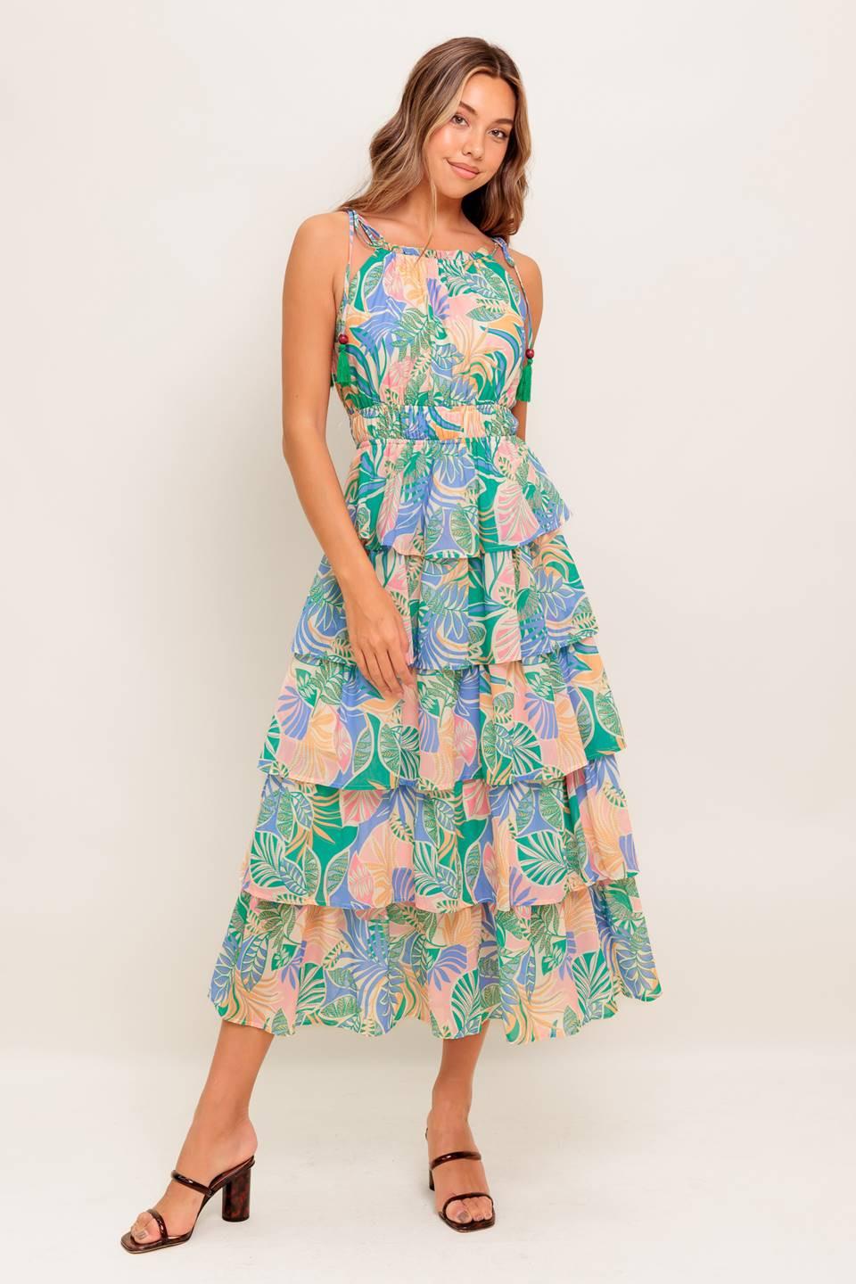 CABANA DREAMS WOVEN MIDI DRESS