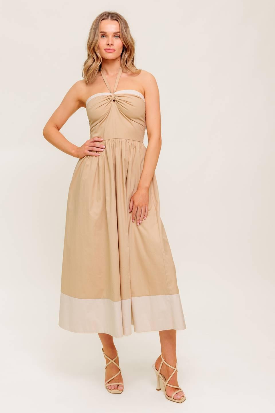 HYDRANGEA HAZE WOVEN MIDI DRESS
