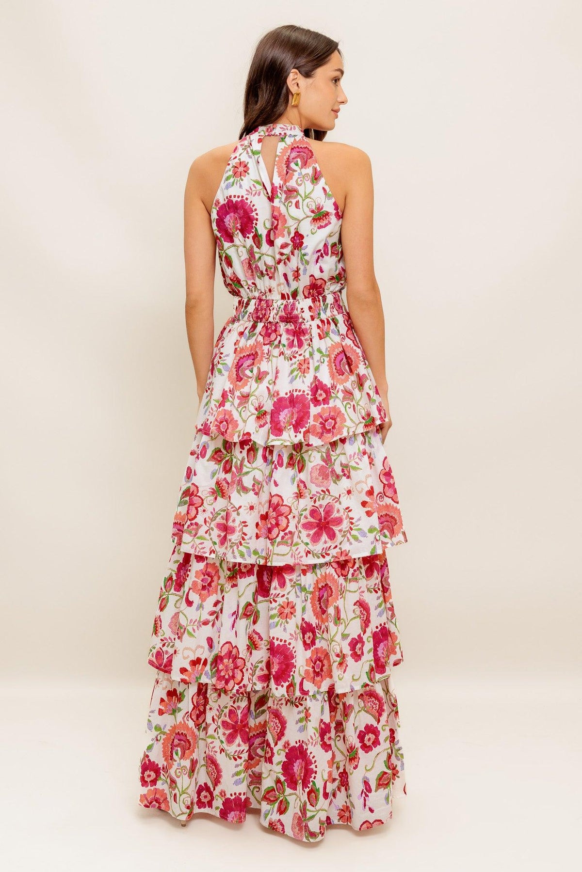 FLORAL RHAPSODY WOVEN MAXI DRESS
