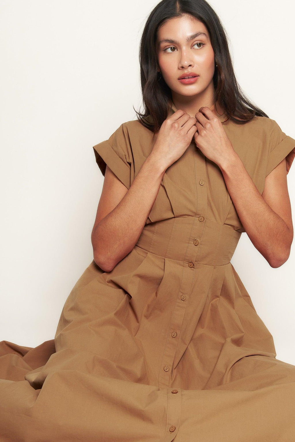 LOVE YOU MORE WOVEN MIDI DRESS
