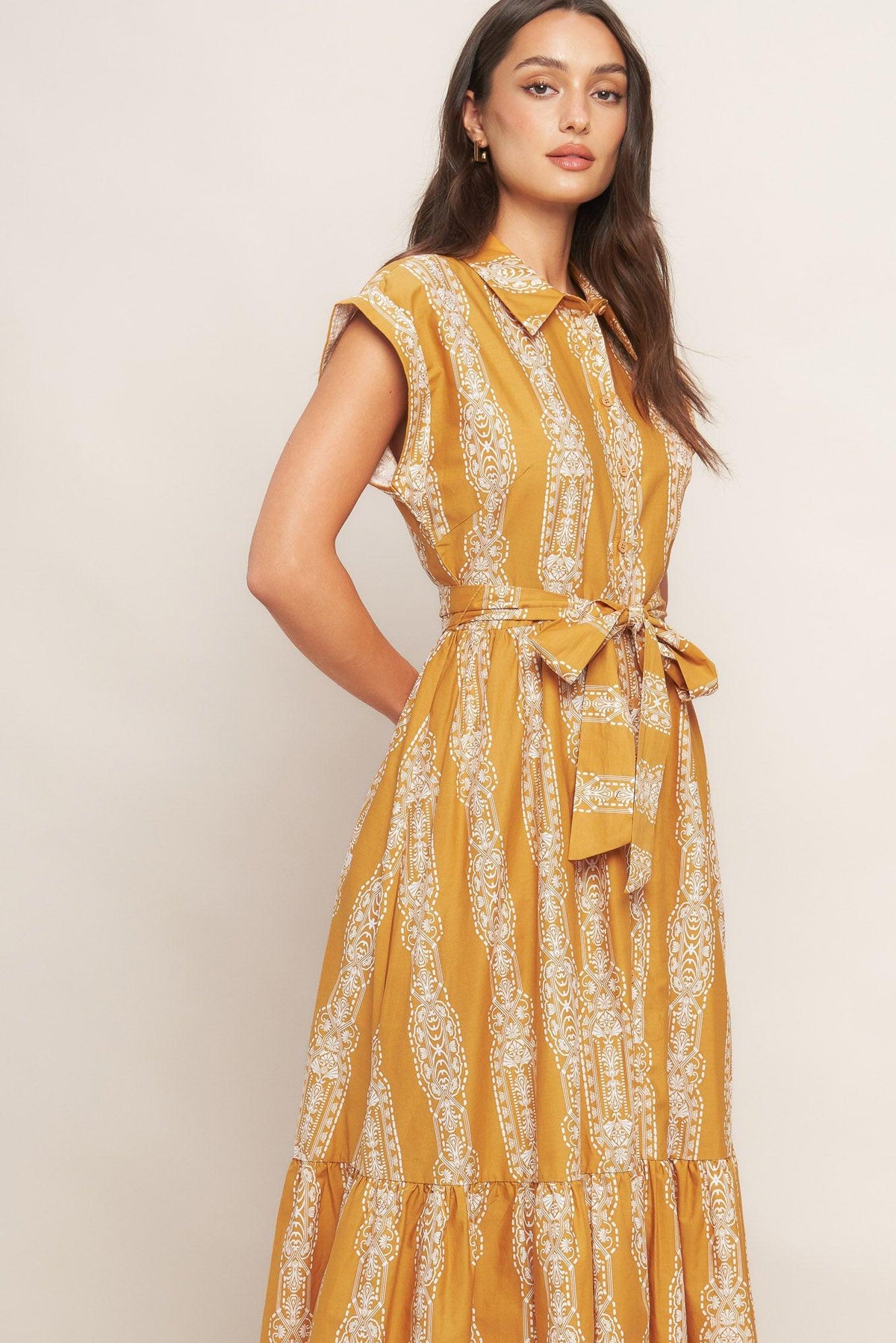 DESERT BLOOM WOVEN MIDI DRESS