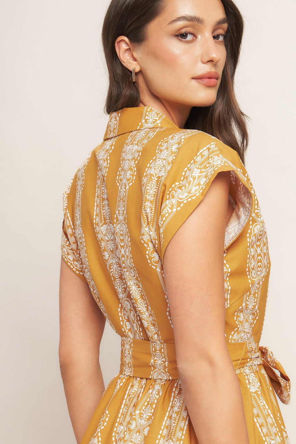 DESERT BLOOM WOVEN MIDI DRESS