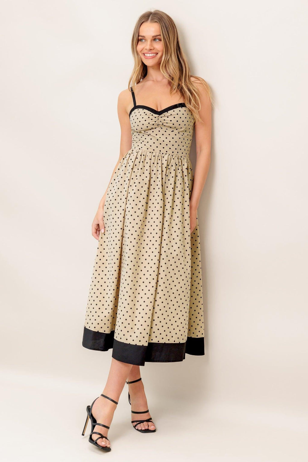 POLKA PASSION WOVEN MAXI DRESS