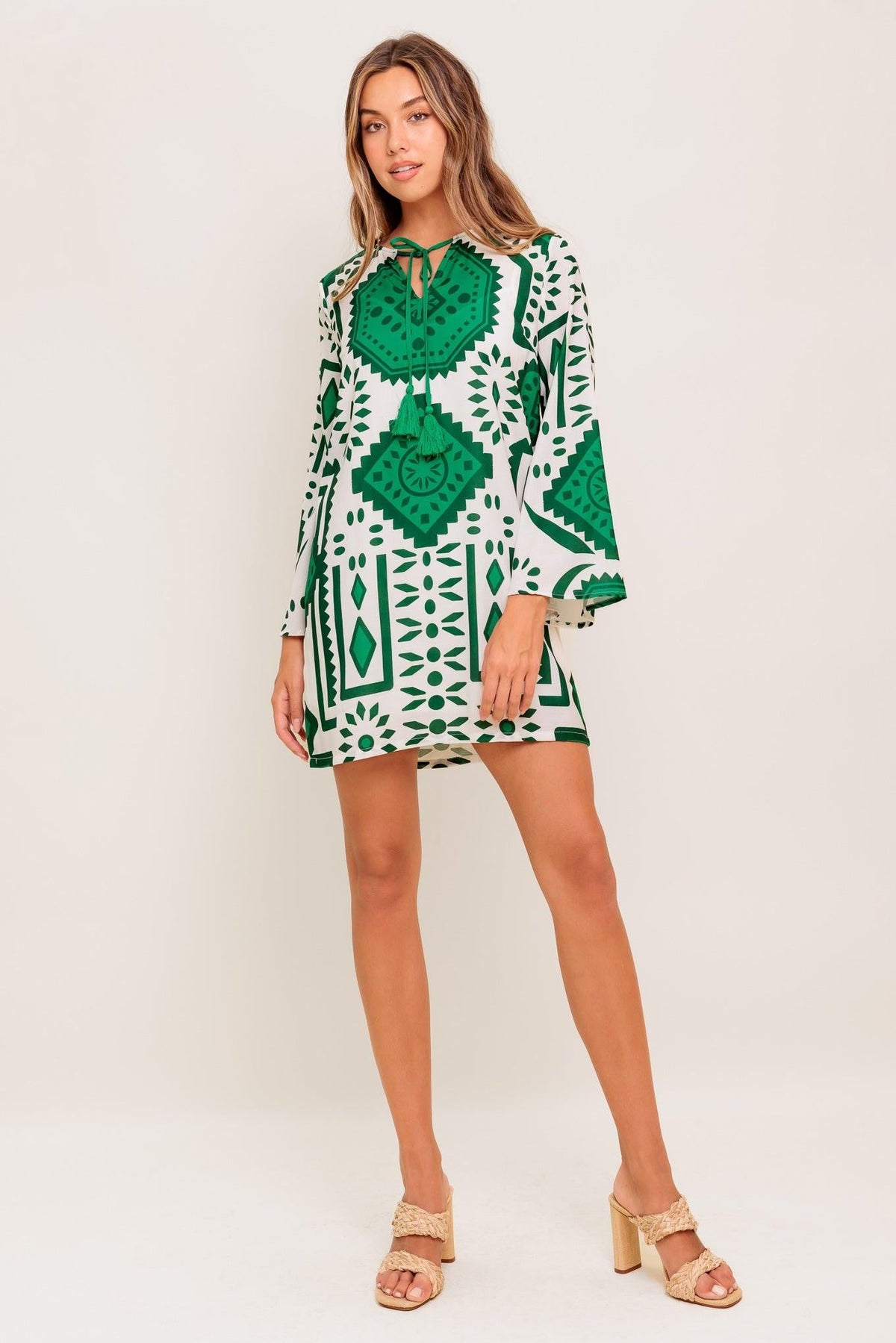 EMERALD TERRA TUNIC WOVEN MINI DRESS