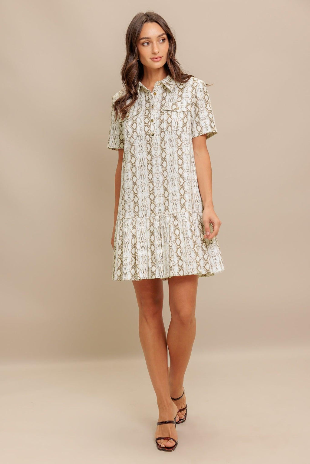 CHIC PYTHON WOVEN MINI DRESS