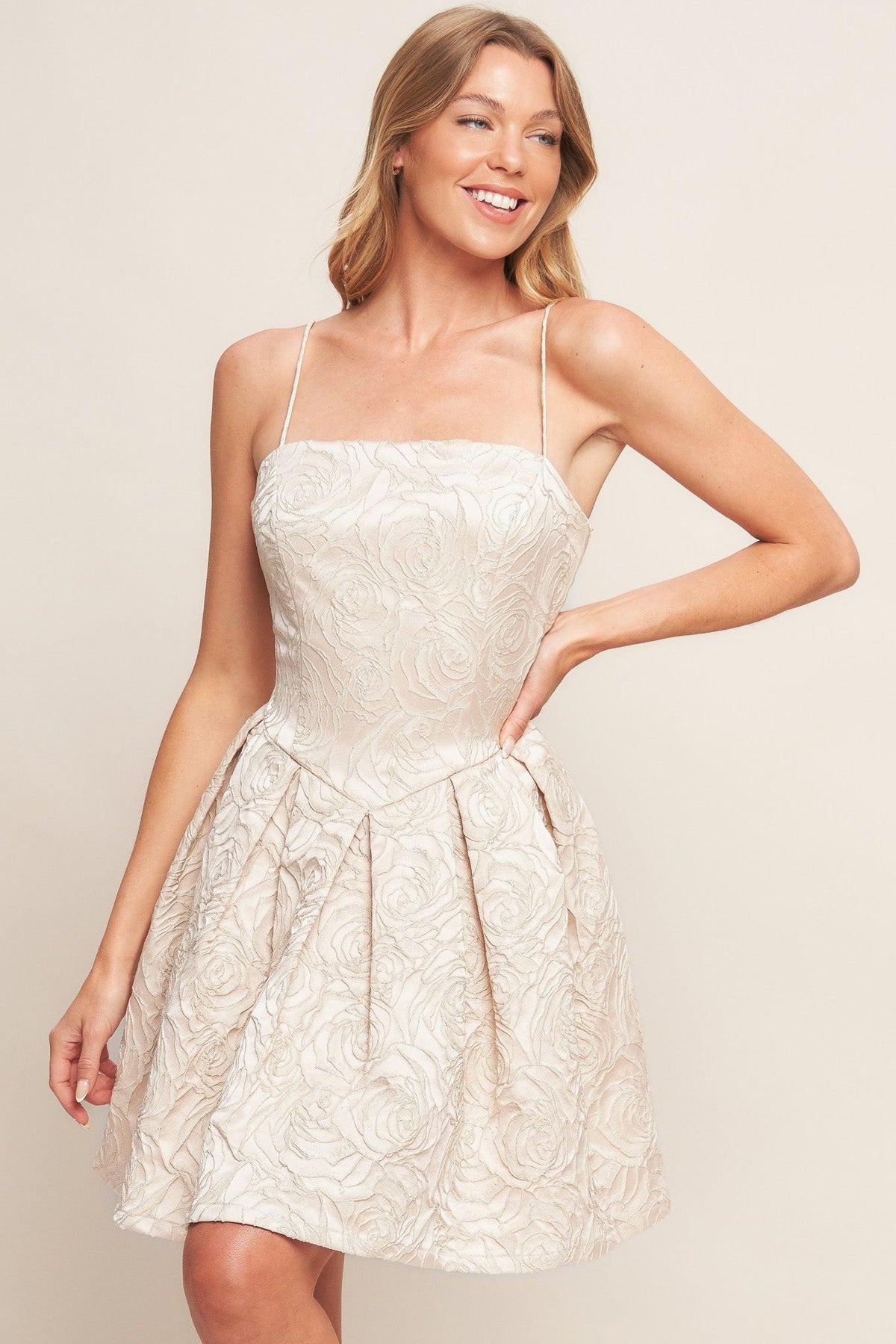 ROMANTIC GARDEN WOVEN MINI DRESS