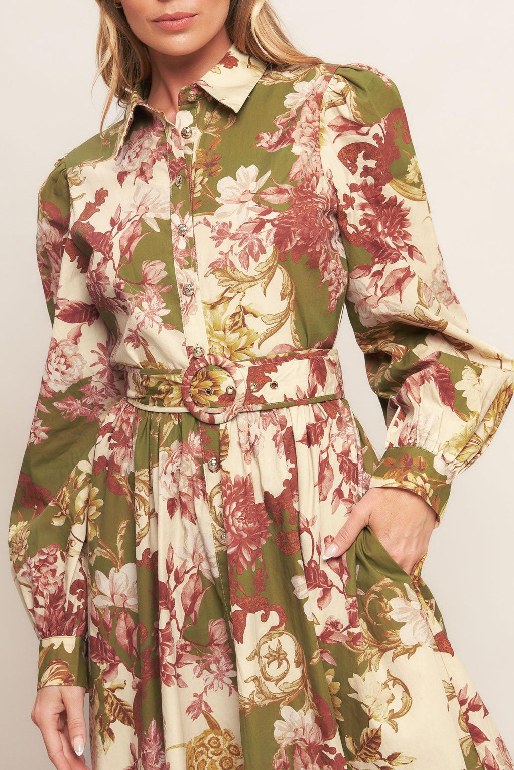 COUNTRY ROMANCE WOVEN MIDI DRESS