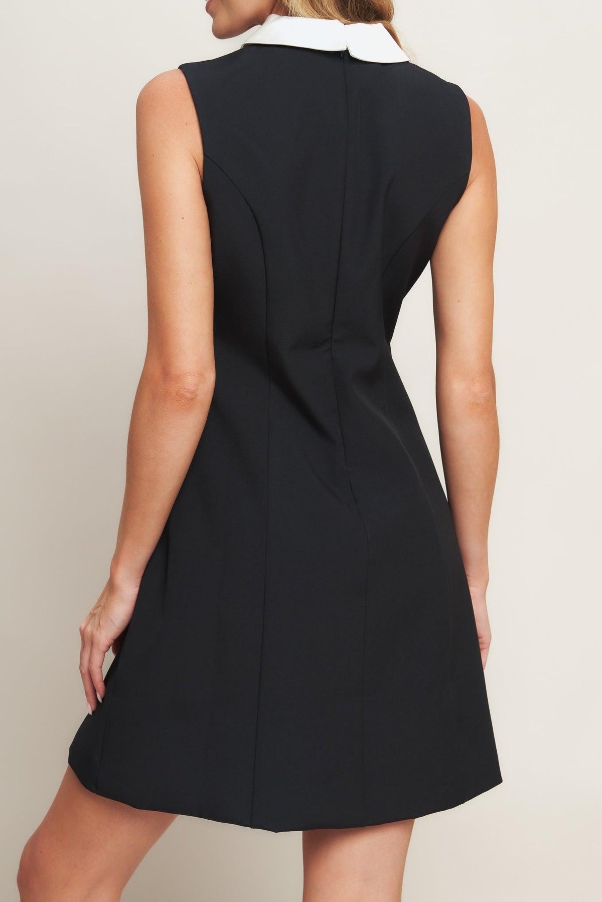 LOVELY MOMENT BLACK WOVEN MINI DRESS