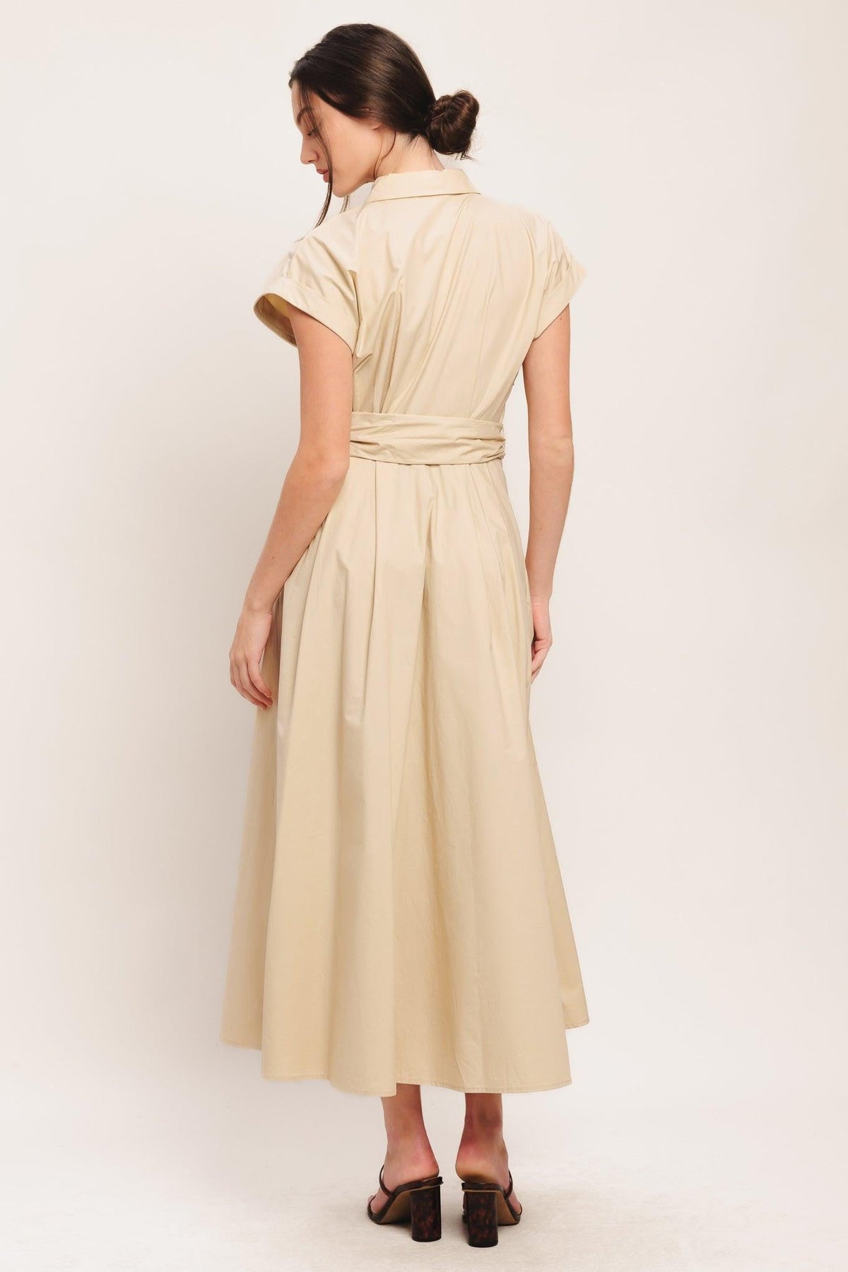 BARE ELEGANCE WOVEN MIDI DRESS