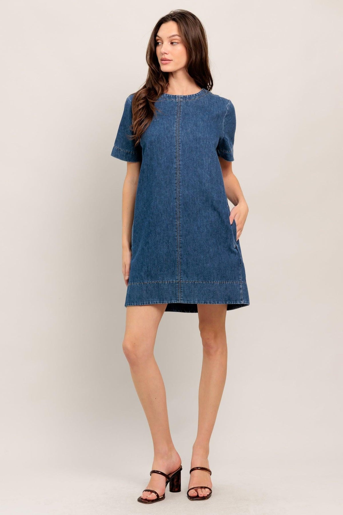 SIMPLY PUT TOGETHER DENIM MINI DRESS