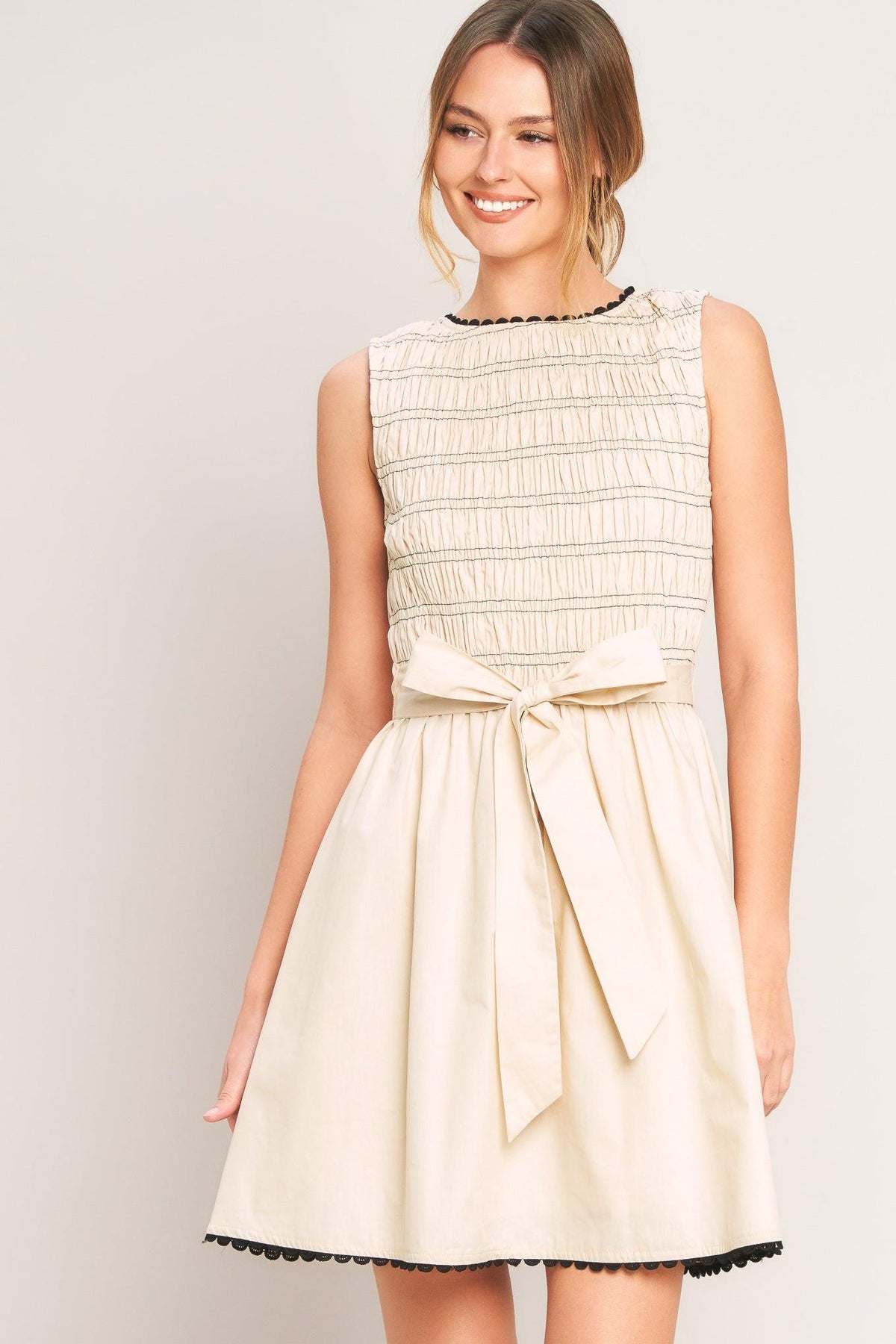 LOVELY ESCAPE WOVEN MINI DRESS