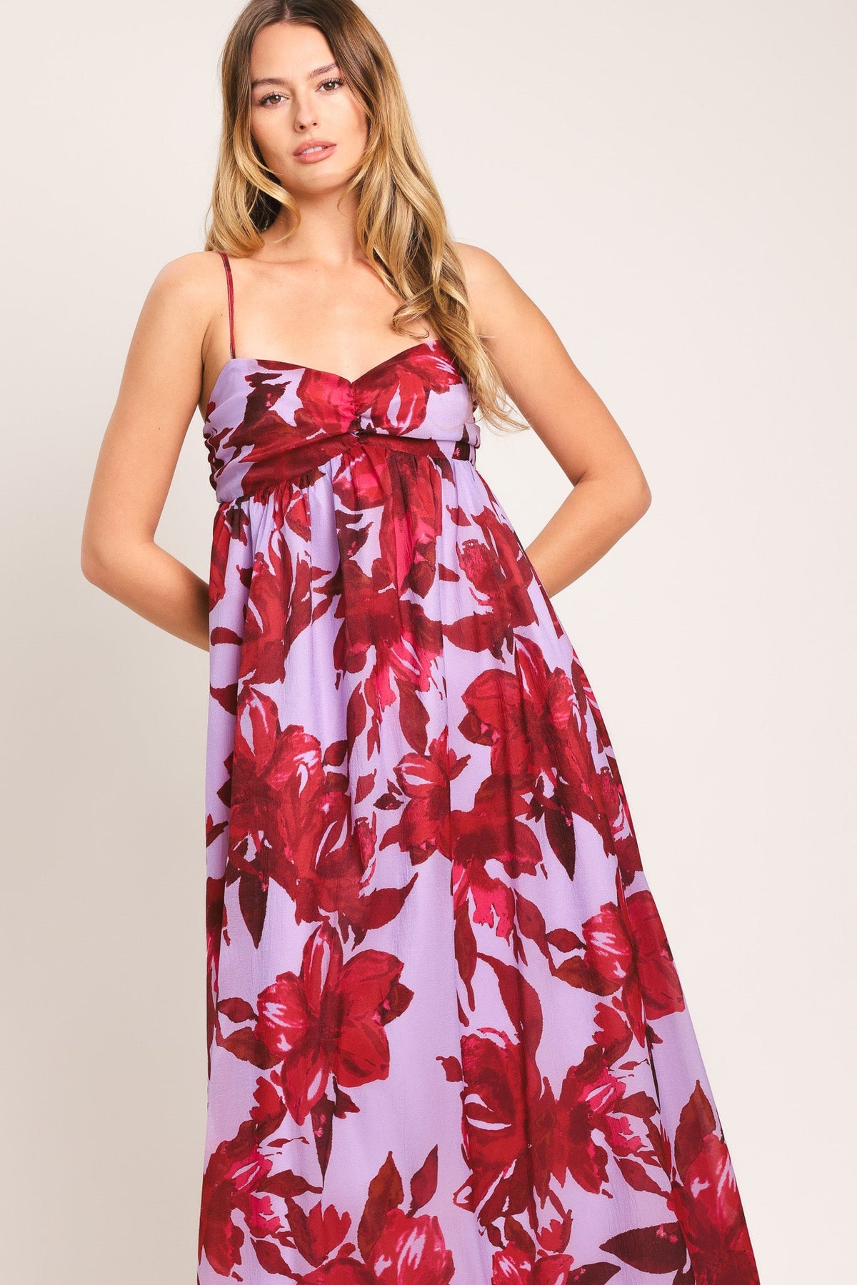 LOVE BLOSSOM WOVEN ANKLE DRESS