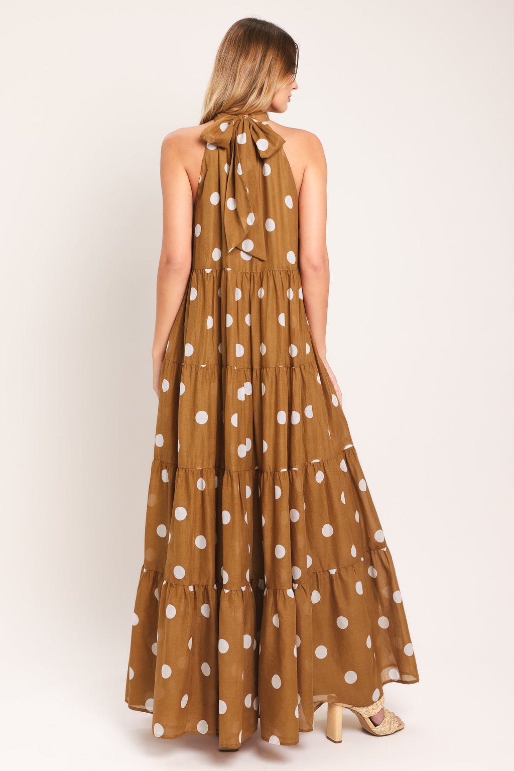 HONEY POLKA WOVEN MAXI DRESS