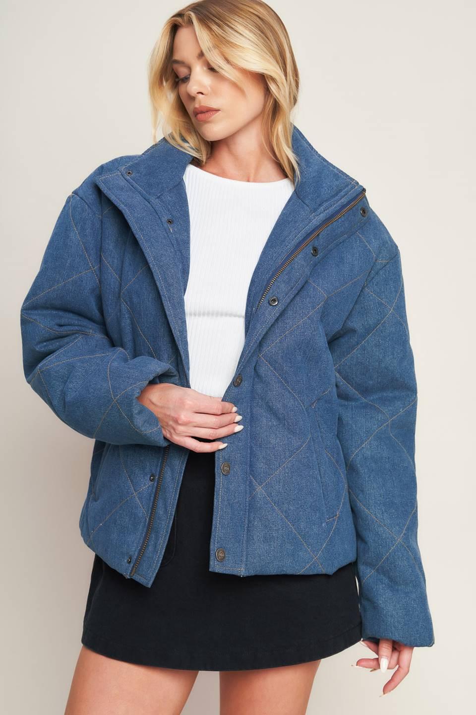 FOR GOOD QUILTED DENIM JACKET