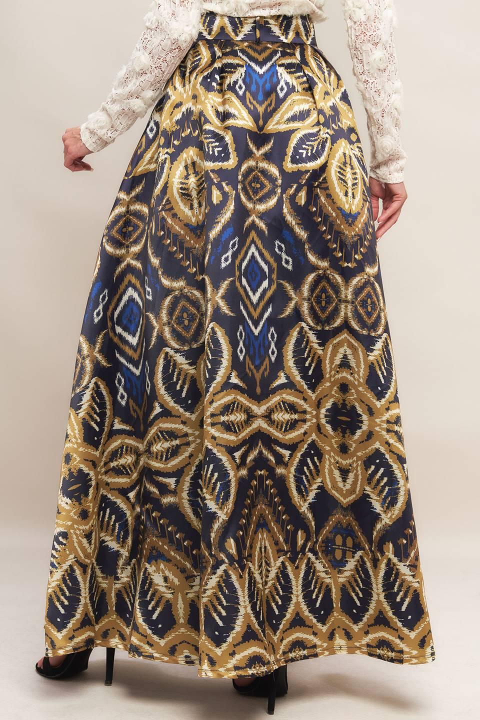 NIGHTFALL DRAPE WOVEN MAXI FULL SKIRT